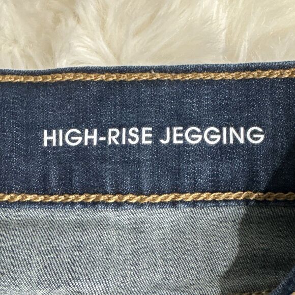 Denizen High Rise Jegging Jeans 7/28 Dark Blue Stretch Juniors Measures 27 x 27 - Picture 5 of 9